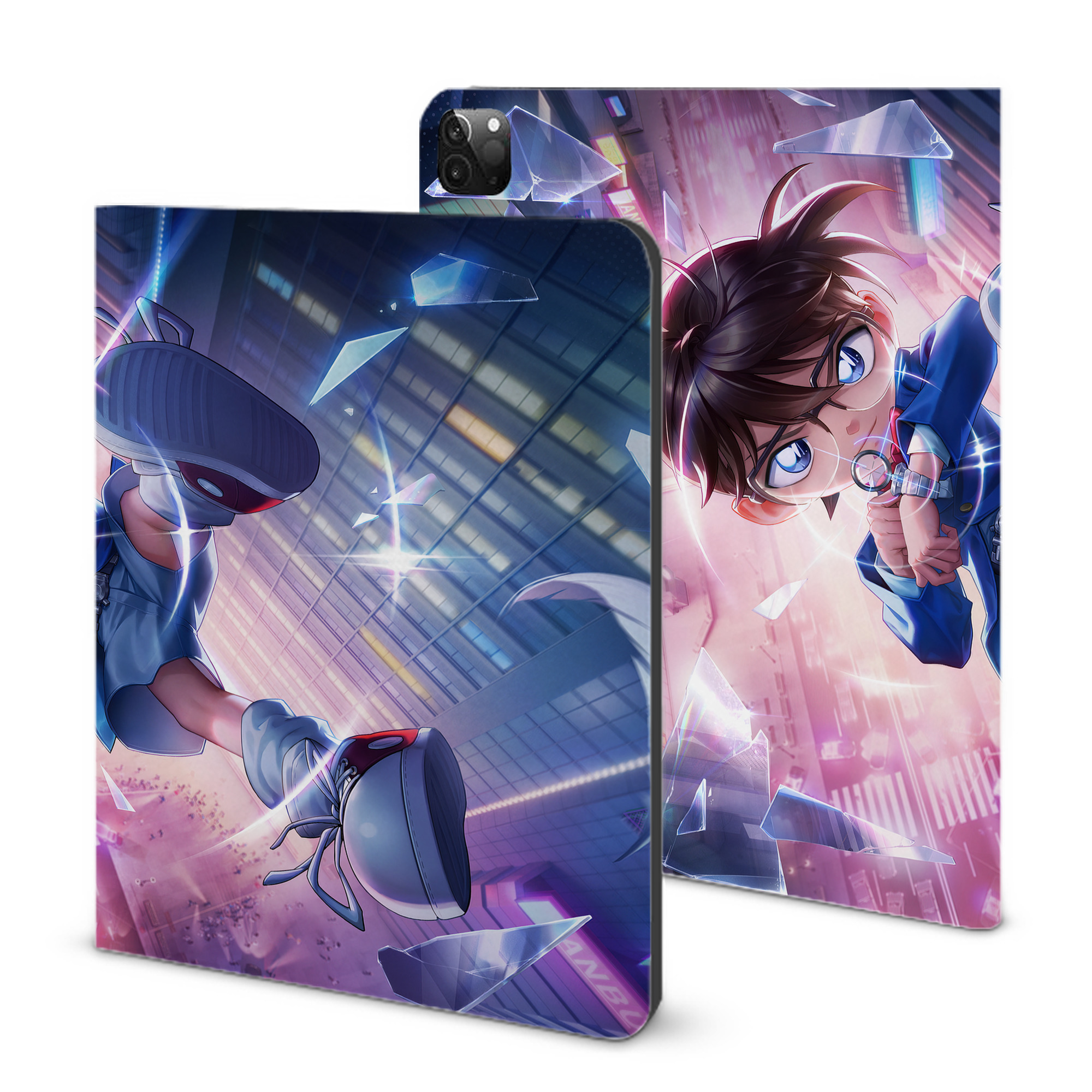 （画像用） 名探偵コナン Detective Conan IPadケース ペンホルダー付き ブックスタイルデザイン